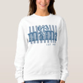Aangepaste Vintage Blauwe Mama | Moederdag | Nieuw Trui (Voorkant)