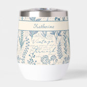 Aangepaste Vintage Blauwe Wilde Bloem Franse Toile (Voorkant)