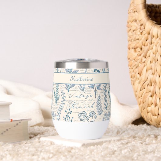 Aangepaste Vintage Blauwe Wilde Bloem Franse Toile (Woonkamer (Gedraaid)  )
