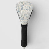 Aangepaste Vintage Blauwe Wilde Bloem Franse Toile Golfheadcover (Voorkant)