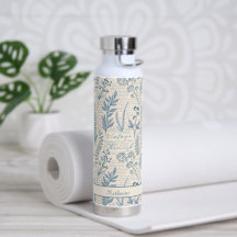 Aangepaste Vintage Blauwe Wilde Bloem Franse Toile