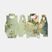 Aangepaste Vintage Bloem Roos Groen  Bedankdoosjes (Uitgevouwen)
