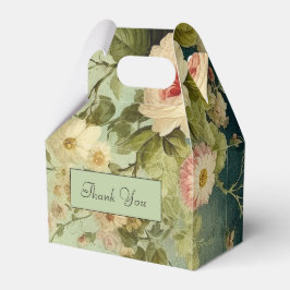 Aangepaste Vintage Bloem Roos Groen Bedankdoosjes