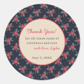 Aangepaste Vintage Bloemen Bedankt Sticker (Voorkant)