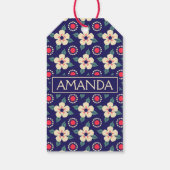 Aangepaste vintage bloemengift tag met naam cadeaulabel (Achterkant)