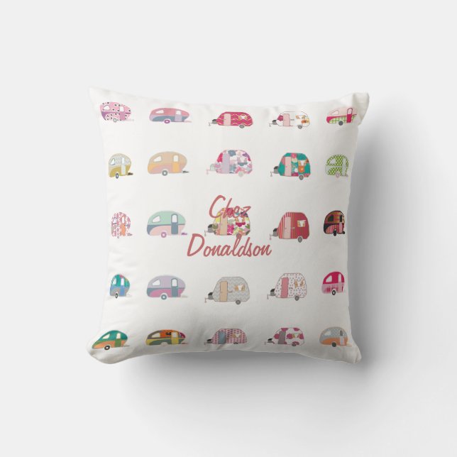 Aangepaste Vintage caravan Design Kussens (Voorkant)