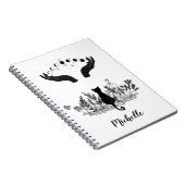 Aangepaste Vintage Celestial Moon Phases Cat Notitieboek (Rechterzijde)