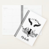 Aangepaste Vintage Celestial Moon Phases Cat Planner (Display)