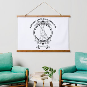 Aangepaste vintage Duitse herder crest - Donkere A Hangend Wandkleed