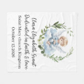 Aangepaste Vintage Engel Doop Botanisch  Fleece Deken (Voorkant (Horizontaal))