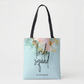 Aangepaste Vintage Floral Bride Squad Canvas tas (Voorkant)