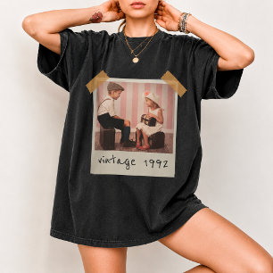 Aangepaste Vintage Foto En Jaar Nostalgische Verja T-shirt