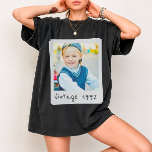 Aangepaste vintage foto en jaar verjaardag Customa T-shirt