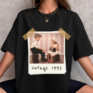 Aangepaste Vintage Foto En Jaar Verjaardag Customa T-shirt