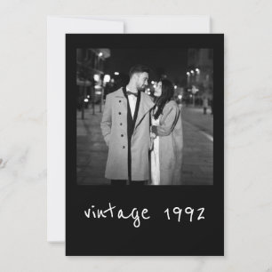 Aangepaste vintage foto en naam Plat Kerstkaart