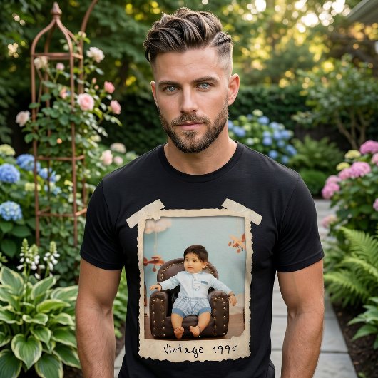 Aangepaste Vintage Foto Verjaardag T-shirt