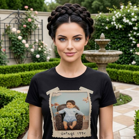Aangepaste Vintage Foto Verjaardag T-shirt