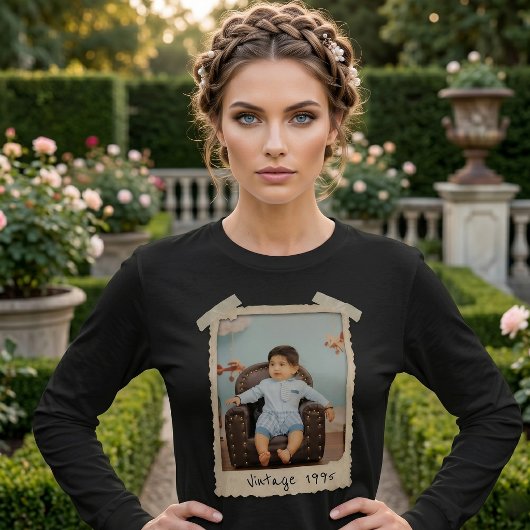 Aangepaste Vintage Foto Verjaardag T-shirt