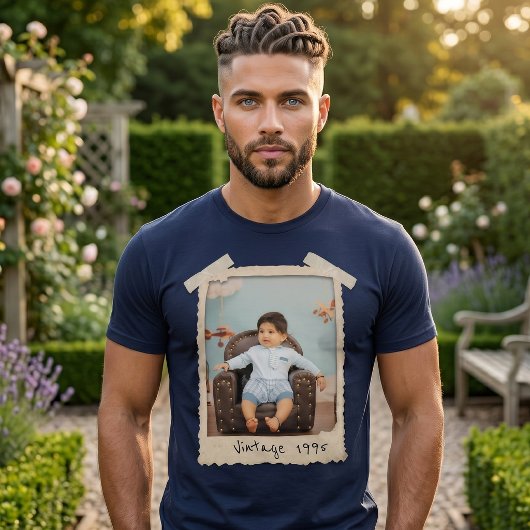 Aangepaste Vintage Foto Verjaardag T-shirt