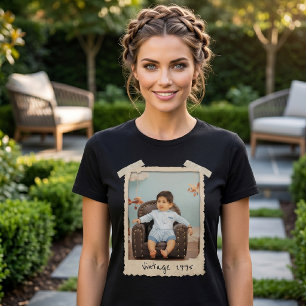 Aangepaste Vintage Foto Verjaardag T-shirt