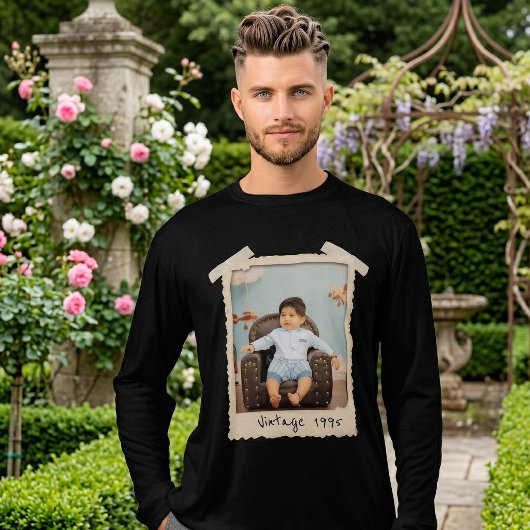 Aangepaste Vintage Foto Verjaardag Tri-Blend Shirt