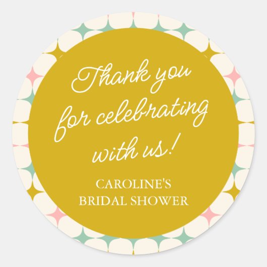 Aangepaste Vintage Geometrische Pastel Bedankje Ronde Sticker (Voorkant)