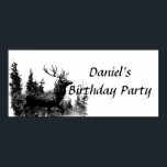 Aangepaste vintage herten verjaardagsfeest banner poster<br><div class="desc">Aangepaste vintage herten verjaardagsfeest banner</div>