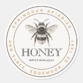 Aangepaste vintage honing sticker (Voorkant)