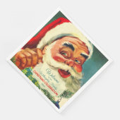 Aangepaste Vintage Jolly Santa Claus Face Napkins Servet (Hoek)