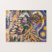 Aangepaste vintage Joshua Tree-wildschaap-schilder Legpuzzel (Horizontaal)
