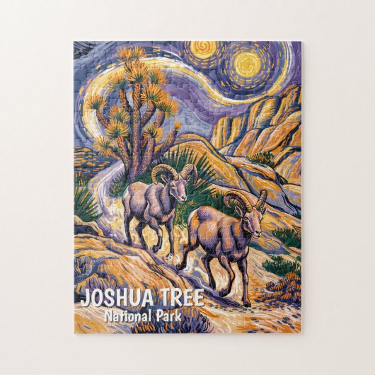 Aangepaste vintage Joshua Tree-wildschaap-schilder Legpuzzel (Verticaal)