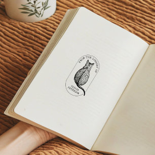 Aangepaste Vintage Kat Uit De Bibliotheek Van Rubberstempel