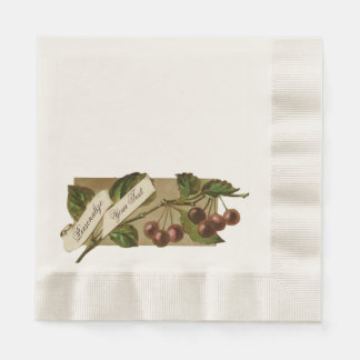 Aangepaste Vintage Kersen Retro Fruit Oude Stijl Servet