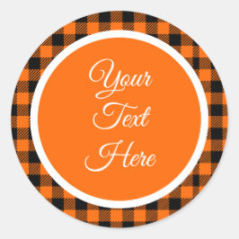 Aangepaste Vintage Kerst Boerderij Buffalo Check Ronde Sticker