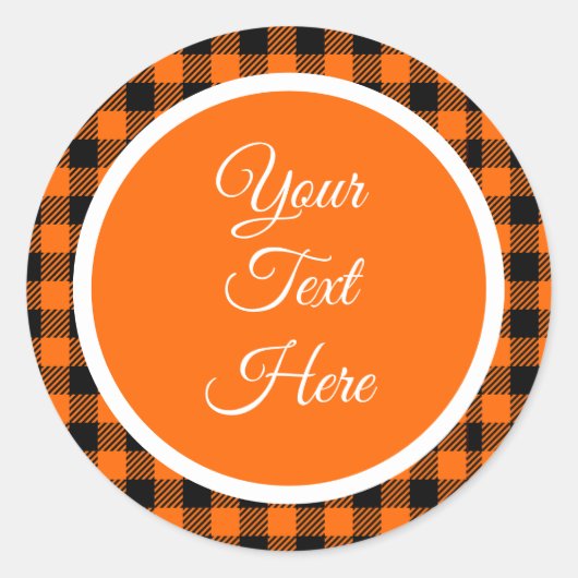 Aangepaste Vintage Kerst Boerderij Buffalo Check Ronde Sticker (Voorkant)