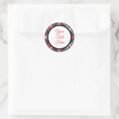 Aangepaste Vintage Kerst Boerderij Buffalo Check Ronde Sticker (Tas)