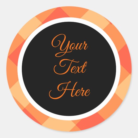 Aangepaste Vintage Kerst Boerderij Buffalo Check Ronde Sticker (Voorkant)