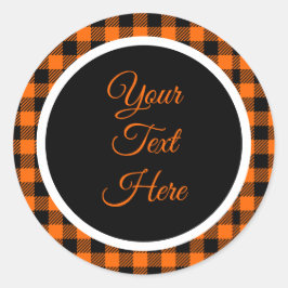 Aangepaste Vintage Kerst Boerderij Buffalo Check Ronde Sticker