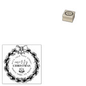 Aangepaste vintage kerst krans retour adres rubberstempel (Gestempeld)