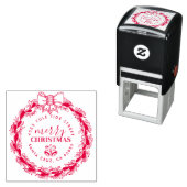 Aangepaste vintage kerst krans retour adres  zelfinktende stempel (In situ)