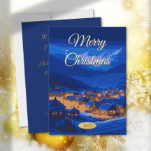 Aangepaste vintage kerst winterdorp goud