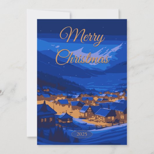 Aangepaste Vintage Kerstmis Winter Village Feestdagenkaart (Voorkant)