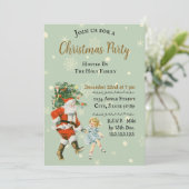 Aangepaste Vintage Kerstvakantie Kerstman Kaart (Staand voorkant)