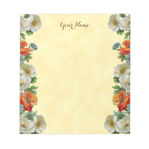 Aangepaste Vintage Klaprozen en Korenbloemen Notit Notitieblok