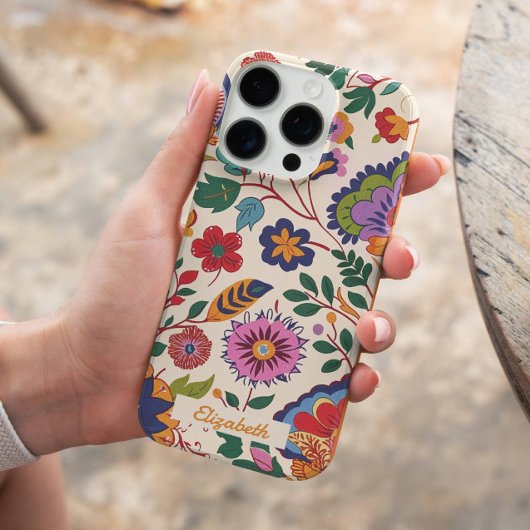Aangepaste Vintage Kleurrijke Bloementuin Romantis iPhone Hoesje