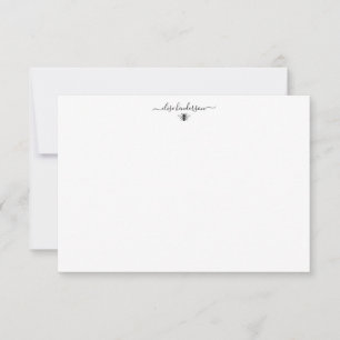 Aangepaste Vintage Koningin Bij Notitiekaart Notitiekaartje