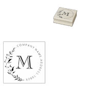 Aangepaste vintage krans monogram rubberstempel (Gestempeld)