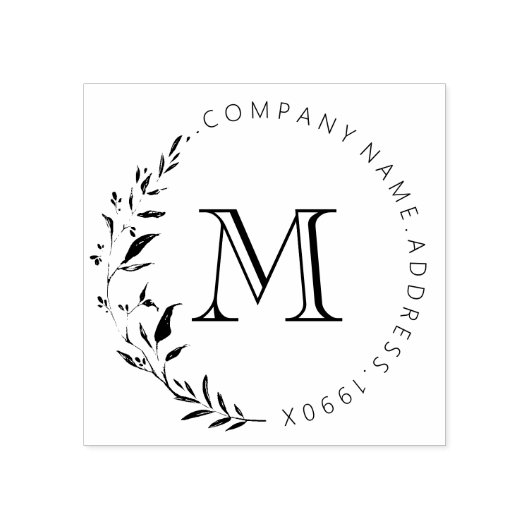 Aangepaste vintage krans monogram rubberstempel (Afrduk)
