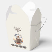 Aangepaste Vintage Kustkoffiezaak Merchandise Bedankdoosjes (Geopend)