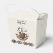 Aangepaste Vintage Kustkoffiezaak Merchandise Bedankdoosjes (Achterkant)